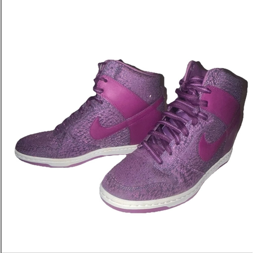 Nike Dunk High Hidden Wedge Slate Grape Volt Shade Skate Shoes Women's Size 9.5